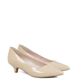 GASSU JESSICA - beżowe czółenka na niskiej szpilce - po skosie