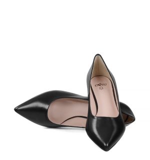 GASSU JESSICA Czarne buty na niskim obcasie - z przodu