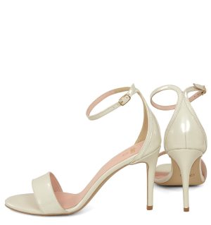 GASSU ELLA Ecru szpilki sandały na obcasie - z tyłu