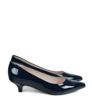GASSU JESSICA to buty na niskim obcasie granatowe - bokiem