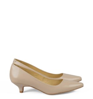 GASSU MICHELLE - Beżowe buty na niskim obcasie - bokiem