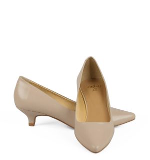 GASSU MICHELLE - Beżowe buty na niskim obcasie - z przodu