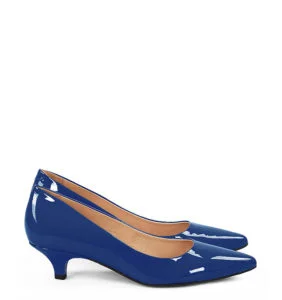 GASSU MICHELLE to eleganckie niebieskie buty typu kaczuszki - bokiem