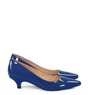GASSU MICHELLE to eleganckie niebieskie buty typu kaczuszki - bokiem