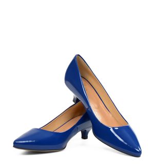 GASSU MICHELLE to eleganckie niebieskie buty typu kaczuszki - z przodu