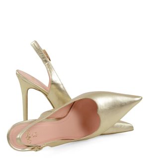 LARISSA - Szpilki złote z odkrytą piętą - z przodu