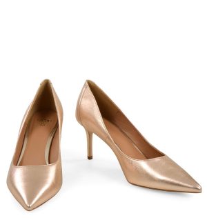 VICTORIA - Rose gold szpilki z licowej skóry - z przodu