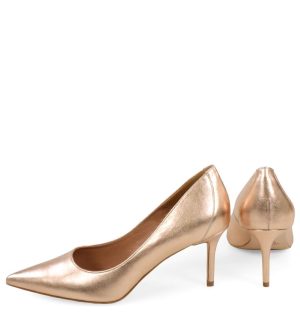 VICTORIA - Rose gold szpilki z licowej skóry - z tyłu