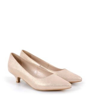 JESSICA - złote rose gold szpilka niskie - po skosie