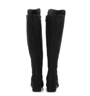 AURORA - czarne kozaki na grubym słupku - z tyłu