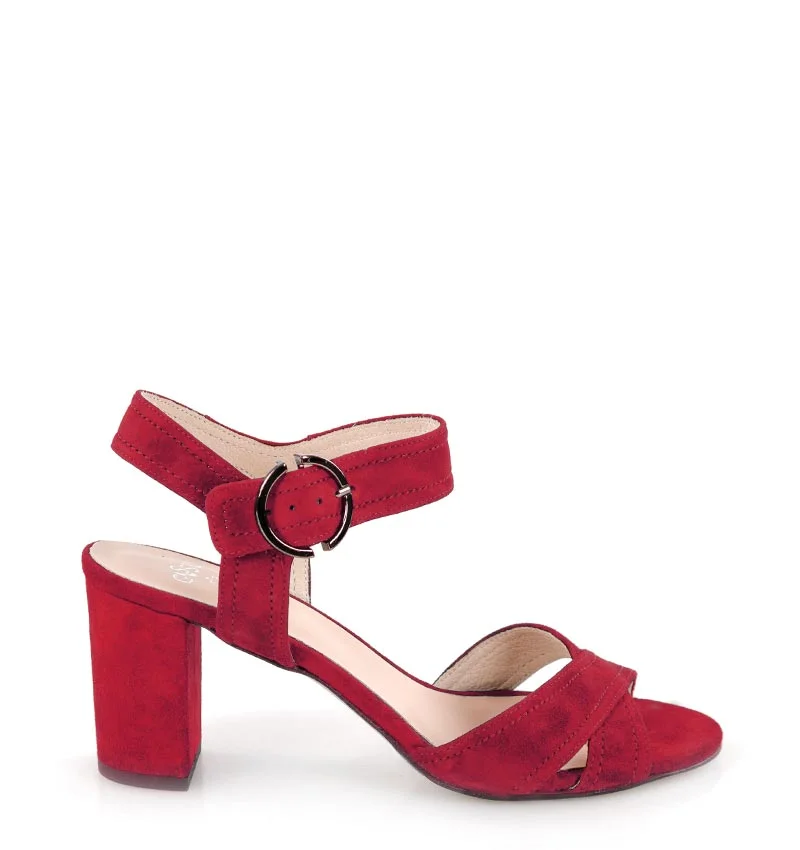 VIVIAN - Czerwone sandały na słupkuVIVIAN- Czerwone sandały na słupku  zamszowe - Oficjalna strona Gassu