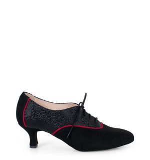 PILAR - Czarne buty treningowe do tańca, lamówka czerwona