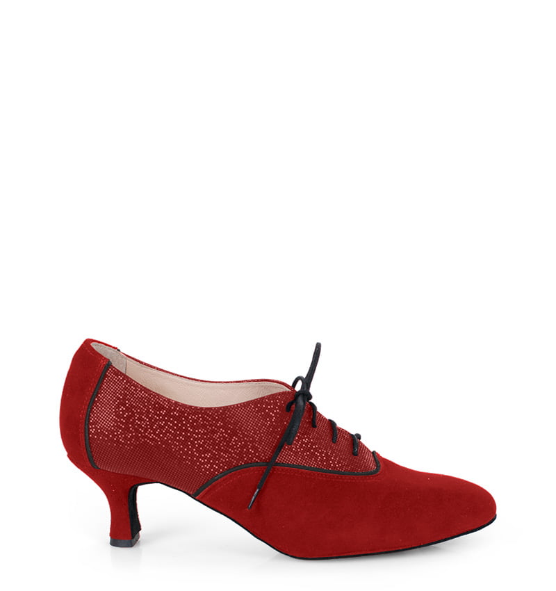PILAR - Czerwone buty treningowe do tańca, lamówka czarna