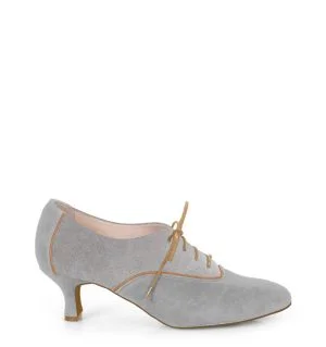 PILAR - Szare buty treningowe do tańca, lamówka beżowa