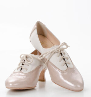 PILAR - Różowo beżowe buty treningowe do tańca, beżowa lamówka - obrazek 5