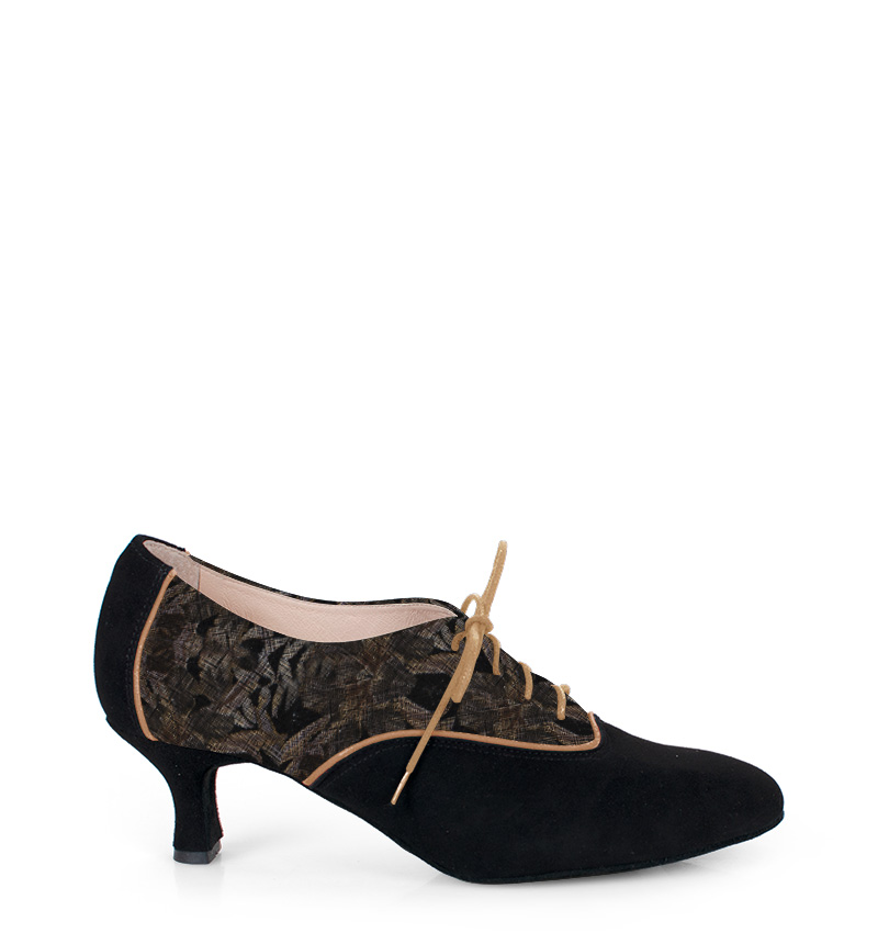 PILAR - Czarne buty treningowe do tańca, złoty wzór