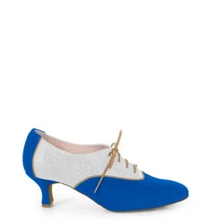 PILAR - Niebieskie buty treningowe do tańca, biała wstawka
