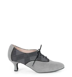 PILAR - Szare buty treningowe do tańca, wzór srebrna pepitka