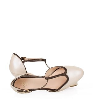 OLIVIA - beżowo-brązowe czółenka do tańca - obrazek 4