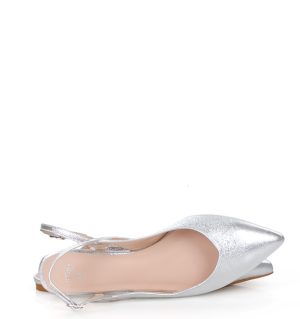 FIONA - srebrne baleriny z odkrytą piętą - obrazek 4