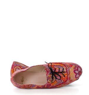 FLORES - buty na płaskim obcasie do ćwiczeń tanecznych, Czerwone kwiaty - obrazek 6