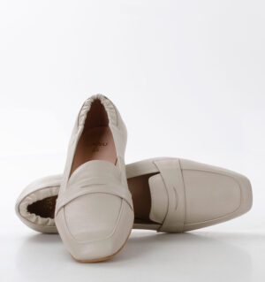 ANITA - beżowe mokasyny licowa skóra - obrazek 6