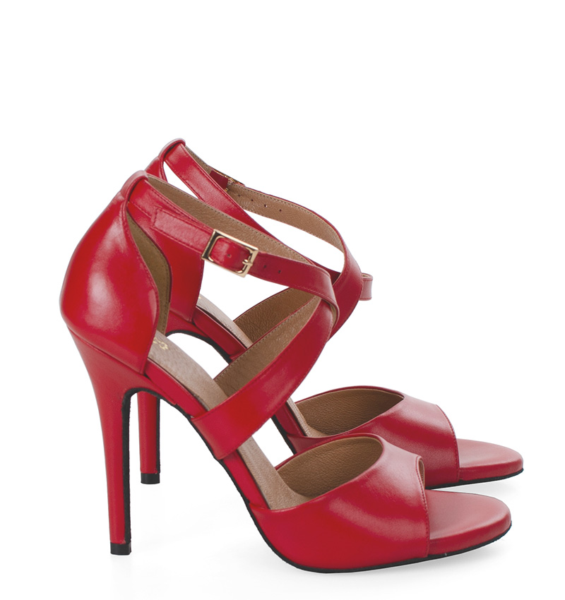 0018-183-Katrin-red 19 KATRIN 11cm - czerwone sandałki do tańca na szpilce - obrazek 1