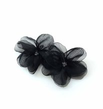 Klips do butów czarny kwiat